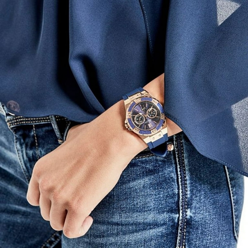 Miss Fox Quartz Women's Blue/ Gold Rhinestone Stainless Steel Watch